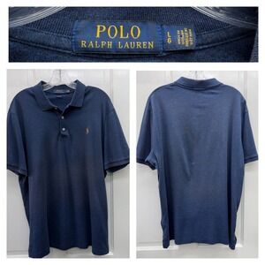Polo Ralph Lauren Classic Fit Cotton Jersey Polo Shirt Navy Blue Men's Large